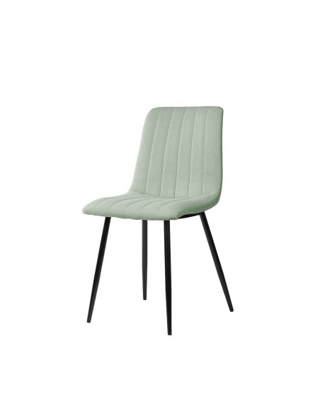 Silla tapizada Flash, tejido, metal negro