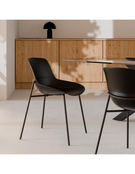 Silla LUNA Moderna Polipropileno con Patas Metálicas