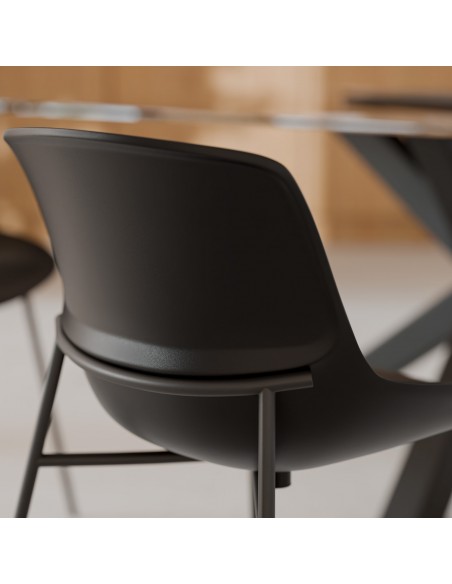 Silla LUNA Moderna Polipropileno con Patas Metálicas