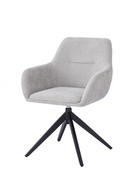 Silla giratoria DALKA en tejido y metal negro