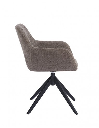 Silla giratoria DALKA en tejido y metal negro