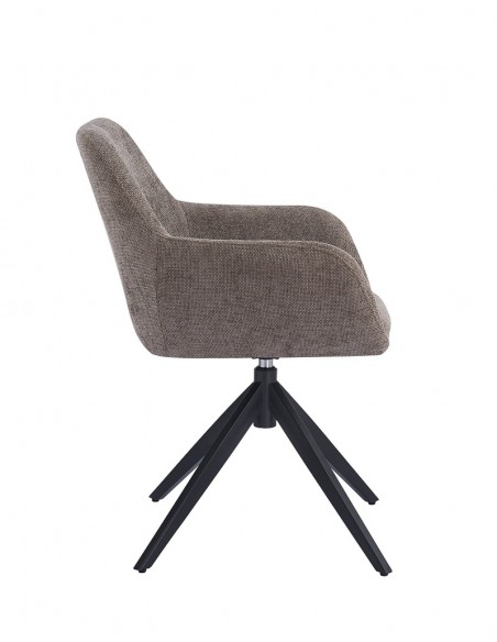 Silla giratoria DALKA en tejido y metal negro