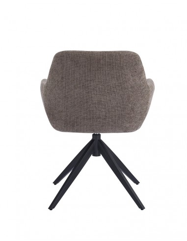 Silla giratoria DALKA en tejido y metal negro