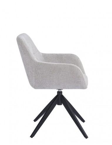 Silla giratoria DALKA en tejido y metal negro