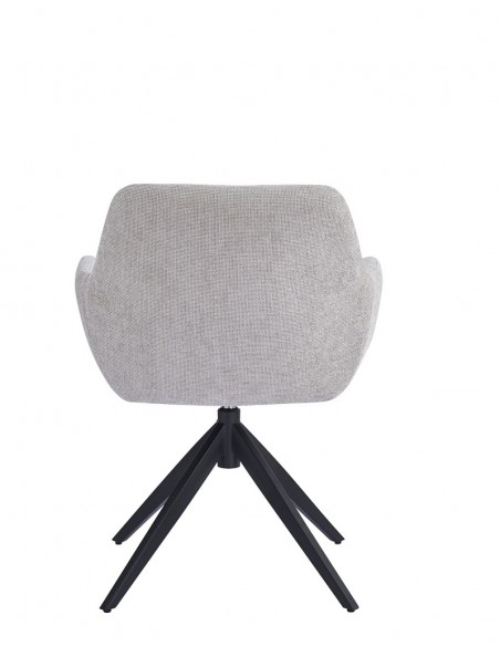 Silla giratoria DALKA en tejido y metal negro