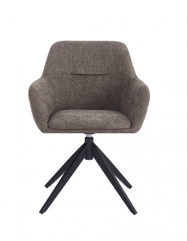 Silla giratoria DALKA en tejido y metal negro