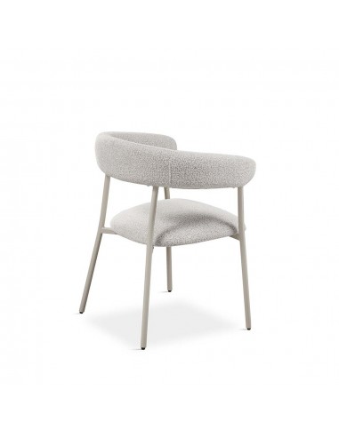 Silla de comedor moderna BANULA en tela gris y...