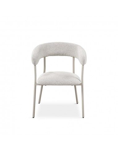 Silla de comedor moderna BANULA en tela gris y...