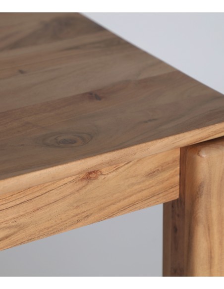 Mesa cuadrada 100 x 100 nórdica minimalista de cocina BREIL madera natural