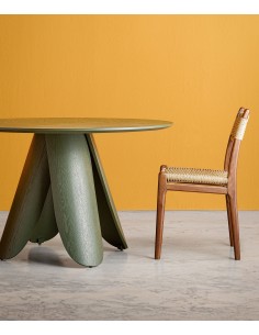 Mesa redonda para comedor de diseño DORSTEN 120, madera... 2