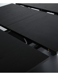 Mesa oval extensível LIZANT 160(200) x 100, MDF preto 2