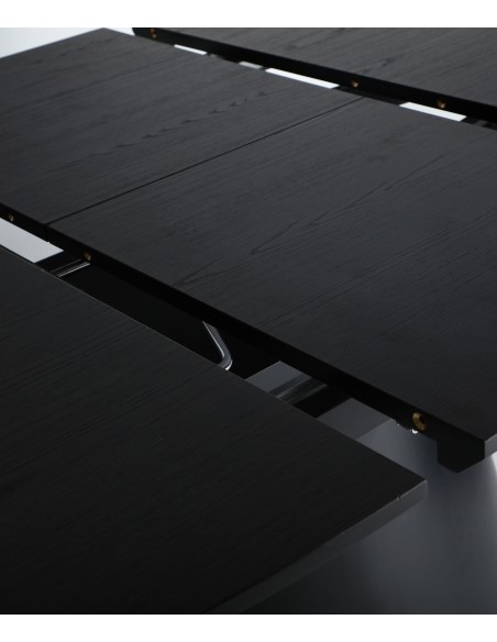 Mesa oval extensível LIZANT 160(200) x 100, MDF preto