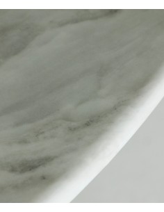 Mesa redonda de salón NOTH 120, símil mármol blanco y... 2