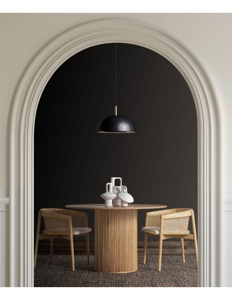 Mesa de bar redonda SKAGEN 120 para sala de estar em madeira natural