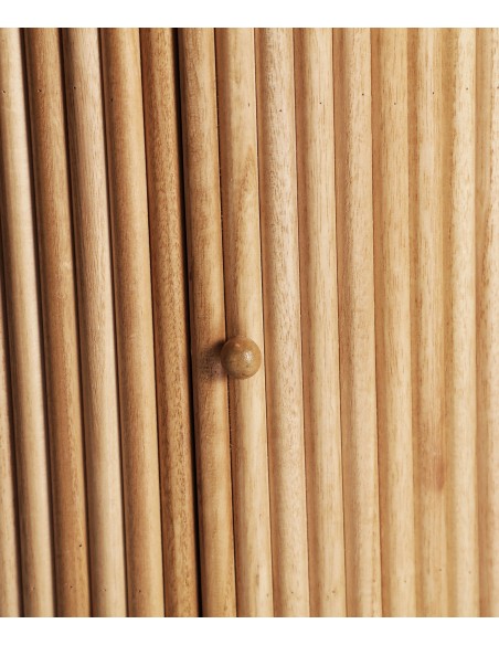 Mesa de bar redonda SKAGEN 120 para sala de estar em madeira natural