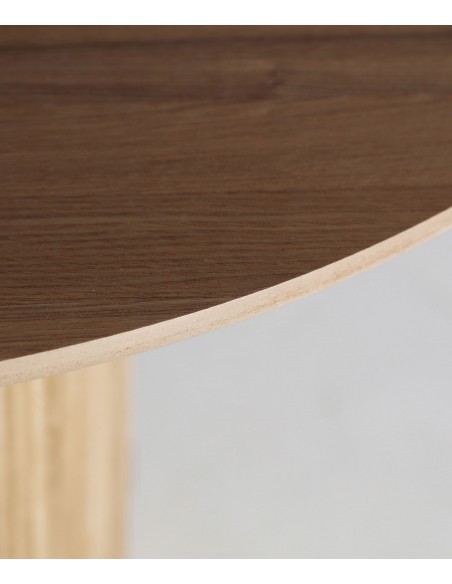 Mesa de bar redonda SKAGEN 120 para sala de estar em madeira natural