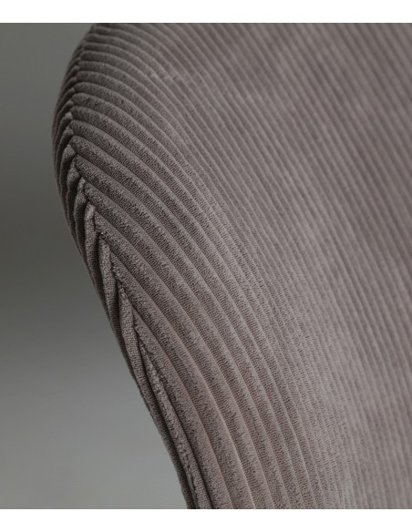 Sillón de diseño art deco VIANNE en tejido pana gruesa naranja o gris