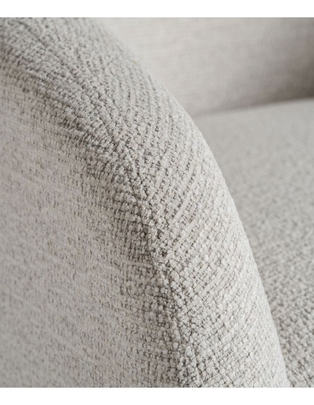 Sillón de diseño art deco STADEN tejido blanco roto