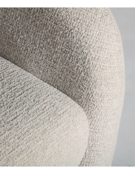 Poltrona STADEN de design art déco em tecido off-white