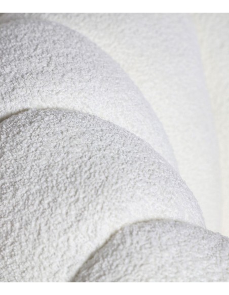 Poltrona giratória art déco BOUCLÉ ​​​​CREST em tecido branco