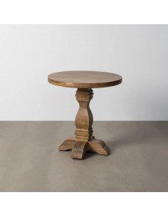 Mesa de apoio redonda rústica boho CALMA 65 em madeira de...