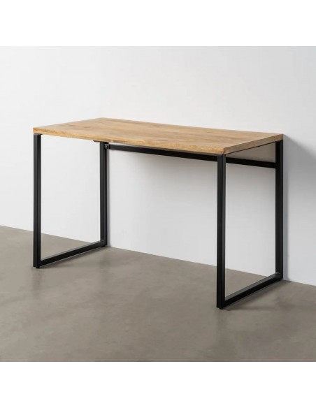 Escritorio industrial ASTRID 120 x 60 en madera de mango natural y metal negro