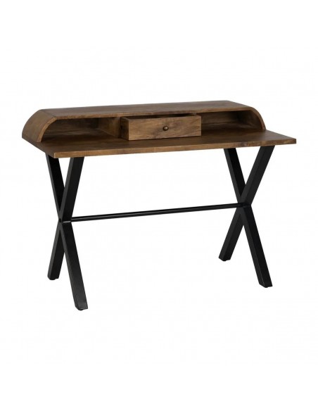 Escritorio industrial LINDAR 125 x 62 en madera de mango natural y metal
