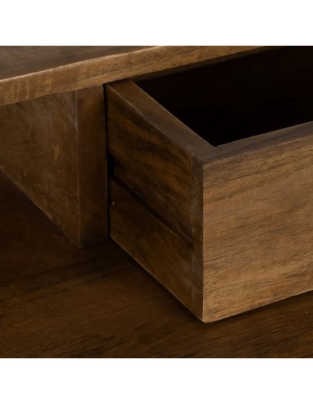 Escritorio industrial LINDAR 125 x 62 en madera de mango natural y metal