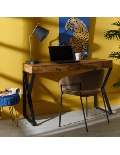 Mesa Kendal de 120 x 50 em madeira de manga e metal preto 2