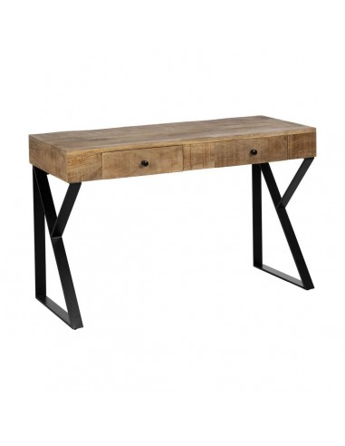 Mesa Kendal de 120 x 50 em madeira de manga e metal preto
