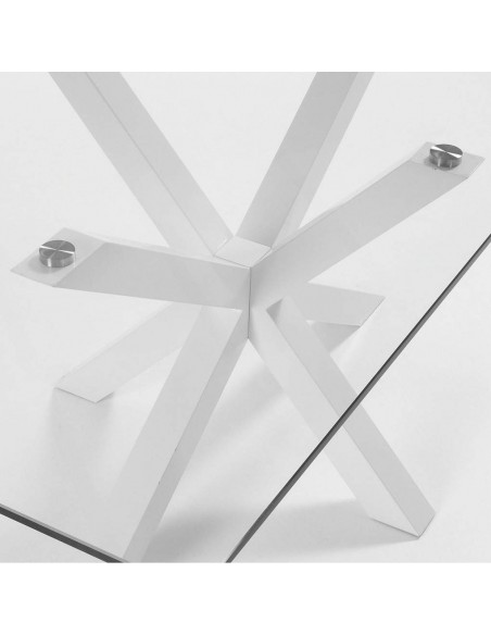 Mesa 200 x 100 branco epóxi transparente ARYA