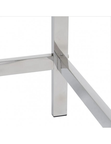 Secretária alta DELFO 110 em vidro transparente e aço inoxidável mate