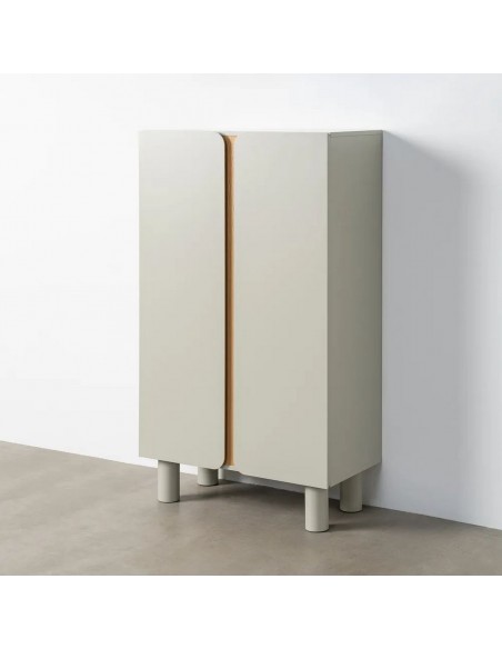 Aparador alto MALTA em estilo nórdico minimalista, 80 cm, em MDF taupe