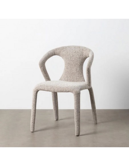 Cadeira NIVARIA com pernas estofadas em design 3D em tecido mesclado