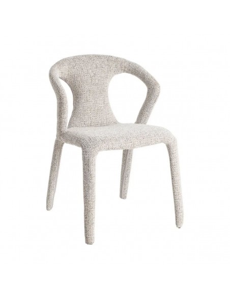 Silla con patas tapizadas NIVARIA de diseño 3d en tejido jaspeado