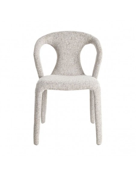 Silla con patas tapizadas NIVARIA de diseño 3d en tejido jaspeado