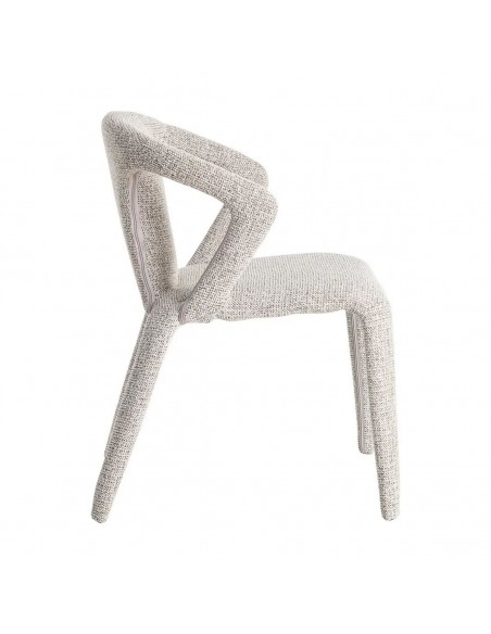 Silla con patas tapizadas NIVARIA de diseño 3d en tejido jaspeado