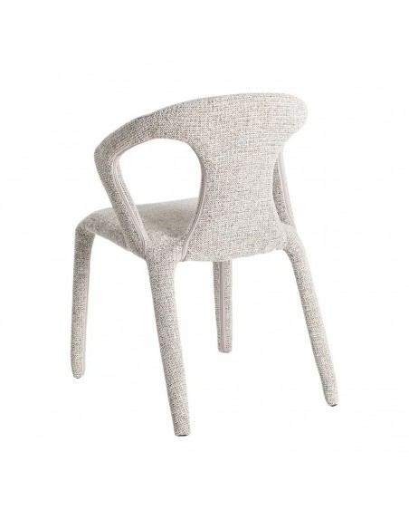 Cadeira NIVARIA com pernas estofadas em design 3D em tecido mesclado