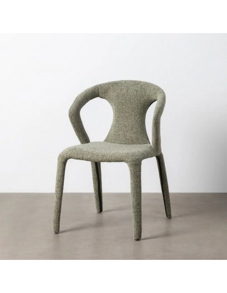 Silla con patas tapizadas NIVARIA de diseño 3d en tejido jaspeado