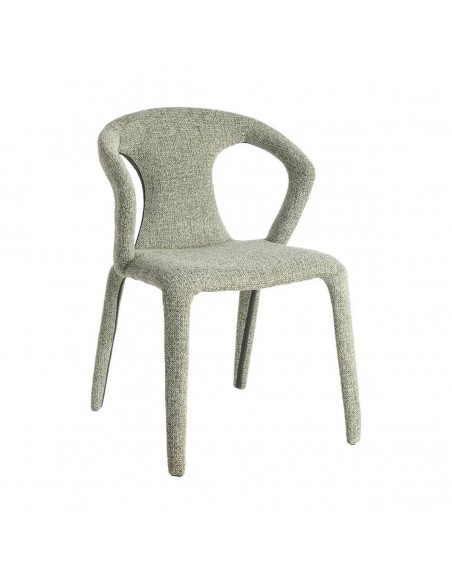 Silla con patas tapizadas NIVARIA de diseño 3d en tejido jaspeado