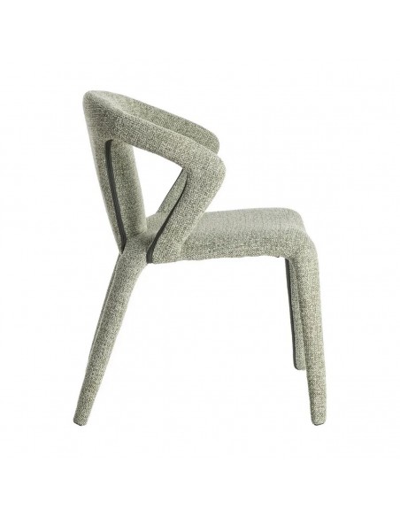 Silla con patas tapizadas NIVARIA de diseño 3d en tejido jaspeado