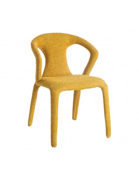 Silla con patas tapizadas NIVARIA de diseño 3d en tejido jaspeado