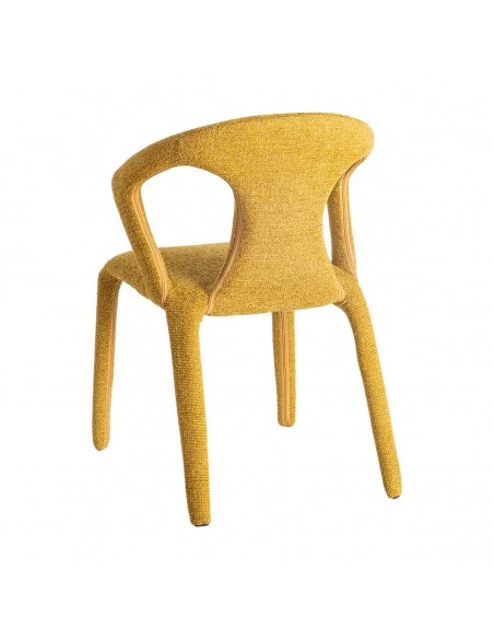 Silla con patas tapizadas NIVARIA de diseño 3d en tejido jaspeado