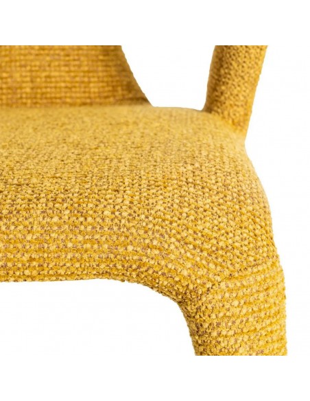 Cadeira NIVARIA com pernas estofadas em design 3D em tecido mesclado
