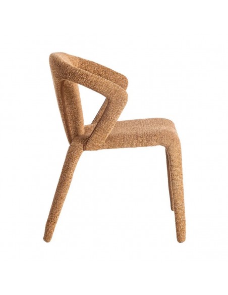 Silla con patas tapizadas NIVARIA de diseño 3d en tejido jaspeado