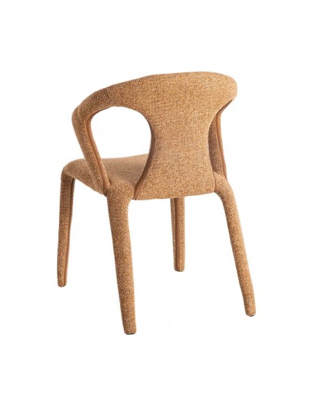 Cadeira NIVARIA com pernas estofadas em design 3D em tecido mesclado