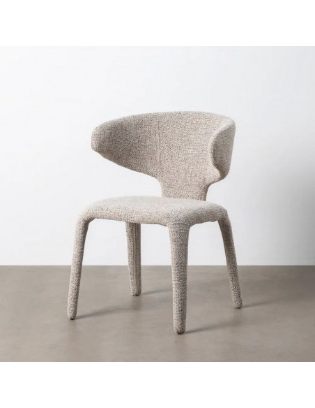 Silla con patas tapizadas ORION de diseño 3d en tejido jaspeado.