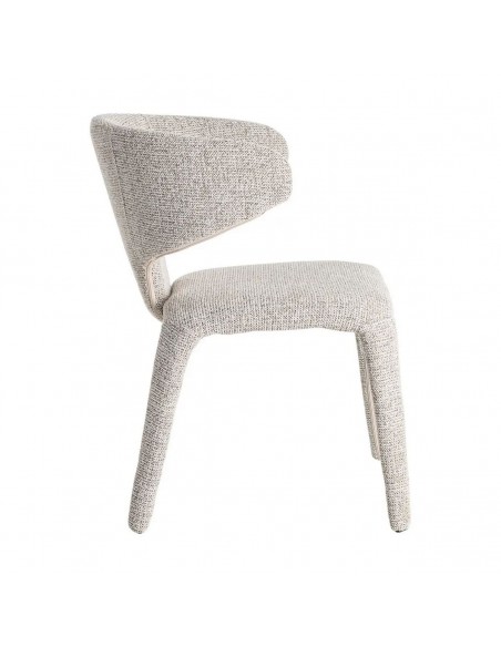 Silla con patas tapizadas ORION de diseño 3d en tejido jaspeado.