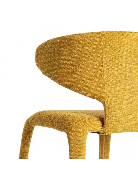 Silla con patas tapizadas ORION de diseño 3d en tejido jaspeado.