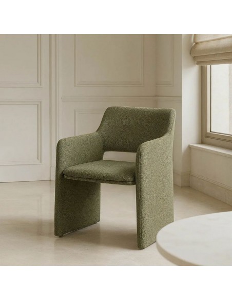 Cadeira com pernas estofadas ESPIGA design moderno em tecido mesclado